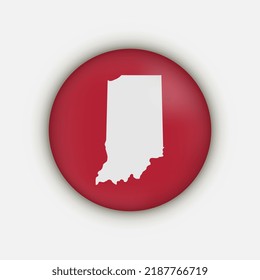 Indiana State Circle Map With Shadow