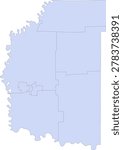 Indiana State Daviess County vector Census Tract polygon based on Tiger 2020 Census Data