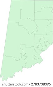 Indiana State Dearborn County vector Census Tract polygon based on Tiger 2020 Census Data
