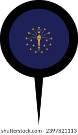 Indiana State Flag Location Pin