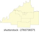 Indiana State Gibson County vector Census Tract polygon based on Tiger 2020 Census Data