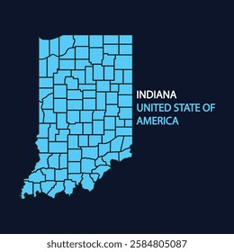 Indiana state icon. Pictogram for web page, mobile app, promo. High Detailed black map of Indiana. Indiana USA State thin line icon, Indiana black silhouette vector map.