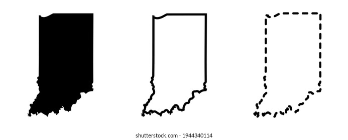 Indiana state isolated on a white background, USA map