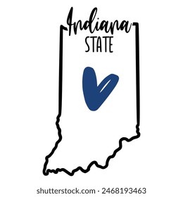 Indiana State lettering vector EPS