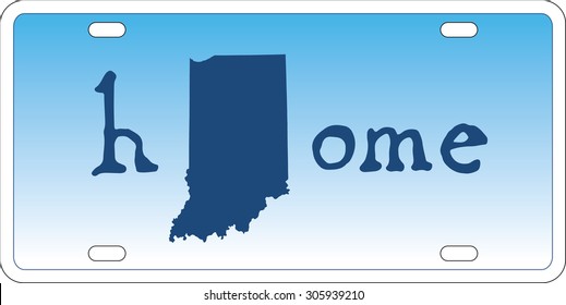 Indiana state license plate vector