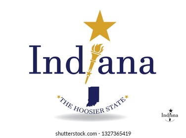  Indiana State logo design concept with Nickname The Hoosier State and map Vector EPS 10