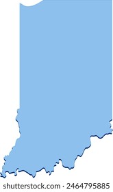 Indiana state map in blue colors (cut out)