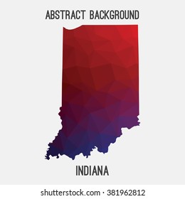 Indiana state map in geometric polygonal style.Abstract tessellation,modern design background. Vector illustration EPS8