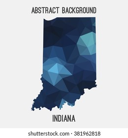 Indiana state map in geometric polygonal style.Abstract tessellation,modern design background. Vector illustration EPS8