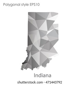Indiana state map in geometric polygonal style.Abstract gems triangle,modern design background. Vector illustration EPS10
