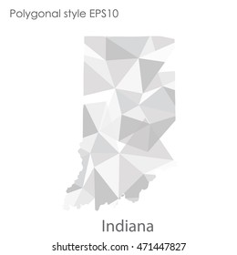 Indiana state map in geometric polygonal style.Abstract gems triangle,modern design background. Vector illustration EPS10