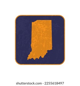 Indiana state map square with grunge texture. Vector illustration.