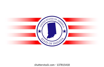 Indiana state map stamp with name.
