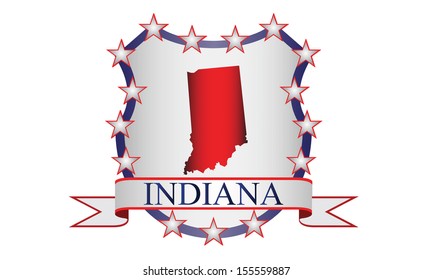 Indiana State Map Stars Name Stock Vector (Royalty Free) 155559887 ...