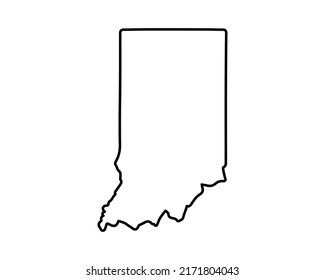 Indiana State Map. US State Map. Indiana Outline Symbol. Vector Illustration