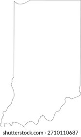 Indiana State Outline Einfache Vektorkarte Minimalist