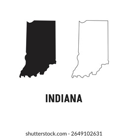 Silhueta do estado de Indiana, estilo de linha. América ilustração, American vetor contorno isolado no fundo branco