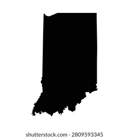 Indiana State Silhouette On White Background United States Geography