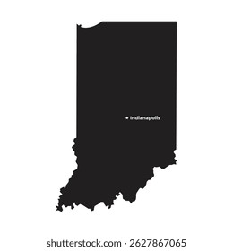 Mapa do vetor do estado de Indiana com a capital de Indianápolis