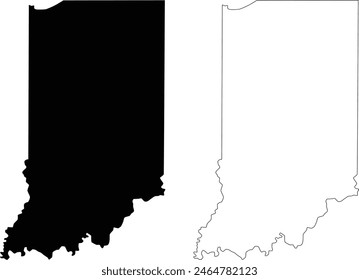 Indiana state vector outline contour silhouette 