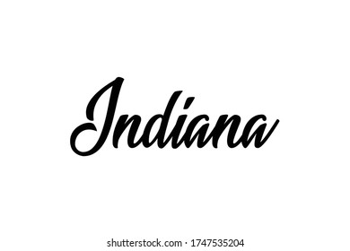 Indiana, text design. Vector calligraphy. Typography poster. Usable as background