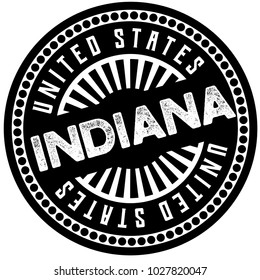 Indiana typographic stamp. Typographic sign, badge or logo