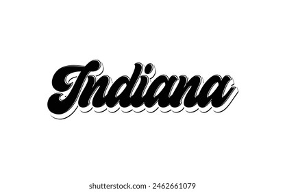 Diseño de tipografía de Indiana para la sudadera con capucha de la camiseta chaqueta de gorra de béisbol y otros usos Vector