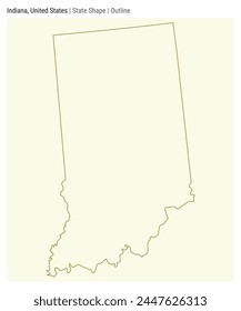 Indiana, United States. Simple vector map. State shape. Outline style. Border of Indiana. Vector illustration.