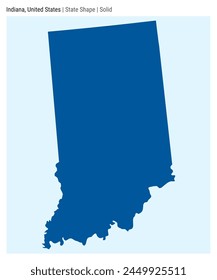 Indiana, United States. Simple vector map. State shape. Solid style. Border of Indiana. Vector illustration.