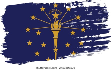 Indiana US-Flagge, breiter Pinselstrich auf transparentem Hintergrund, Vektorgrafik.