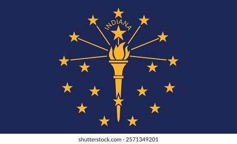 Indiana US State Flag Vector Illustration