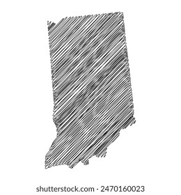 Indiana US state thread map line vector illustration