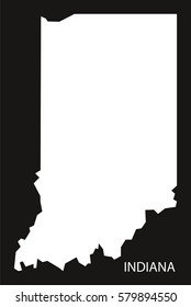 Indiana USA Map black inverted silhouette