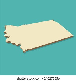 Indiana USA Map Three Dimensional Vector
