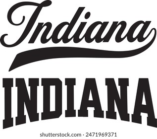 Indiana USA Word Vector Illustration