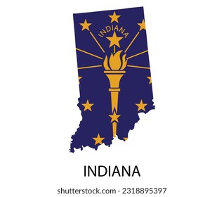 Indiana Vector Contour Country Flags 