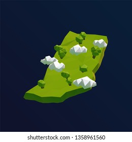 Indiana Vector Low Poly 3D Cartoon Map