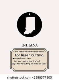 Indiana in Ihrem Herzen, Indiana auf Ihrem Anhänger. Laser-Schneide-Metall-Vorlage erfasst die Essenz der Schönheit von Indiana. Entfesseln Sie Ihre Kreativität und gestalten Sie ein einzigartiges Accessoire, das Bände spricht.