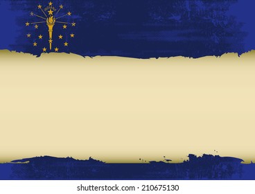 An indianan flag with a large frame for your message. Ideal to use for a screen