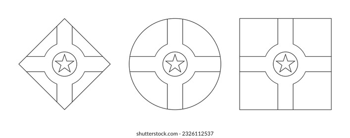 indianapolis city flag outline set. vector illustration isolated on white background