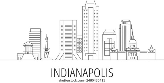 Indianapolis City Line Draw Free Vector