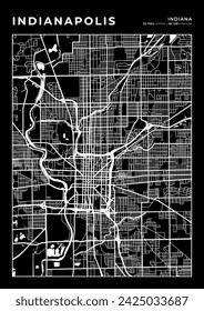 Indianapolis City Map, Cartography Map, Street Layout Map