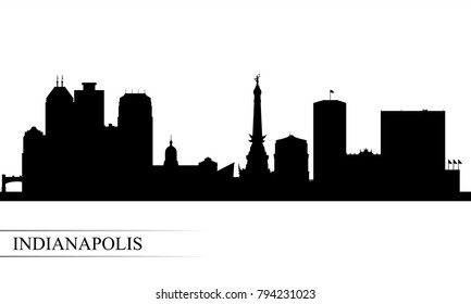 Indianapolis city skyline silhouette background, vector illustration