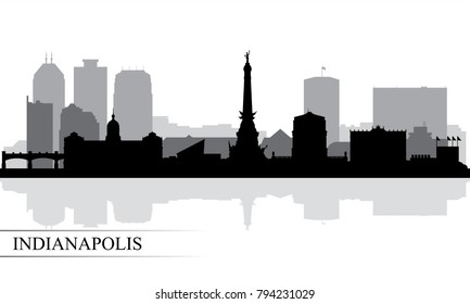 Indianapolis city skyline silhouette background, vector illustration