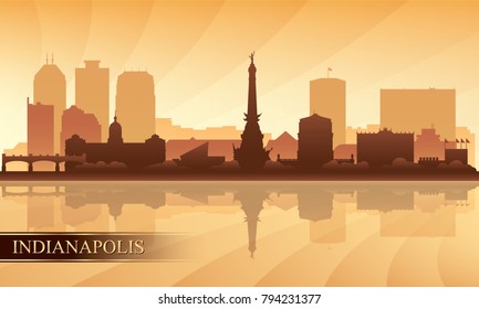 Indianapolis city skyline silhouette background, vector illustration