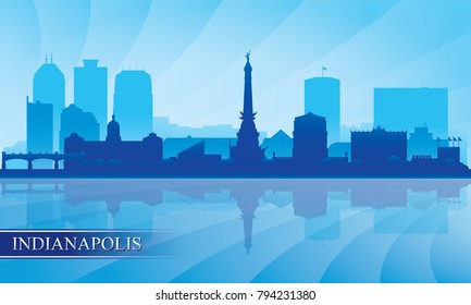 Indianapolis city skyline silhouette background, vector illustration