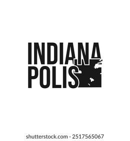 indianapolis city symbol, map icon with vector silhouette