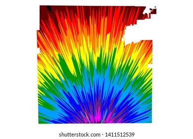 Indianapolis city (United States of America, USA, US, usa city)- map is designed rainbow abstract colorful pattern, City of Indianapolis map made of color explosion,