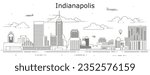 Indianapolis cityscape line art vector illustration