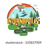Indianapolis in colorful poster design.